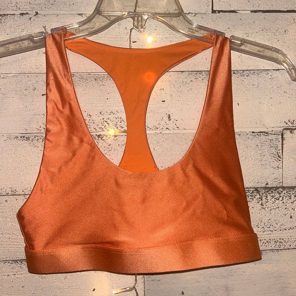 Satin Copper Racerback Bralette